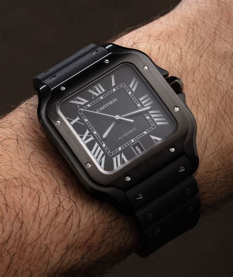 santos cartier black|cartier santos watch size guide.